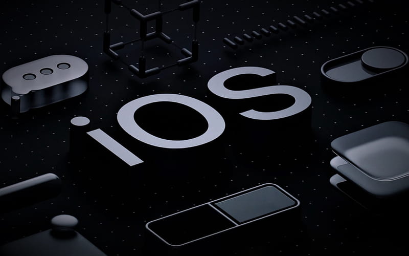 iOS 12 logo, operating system, Apple, digital art, iOS, HD wallpaper