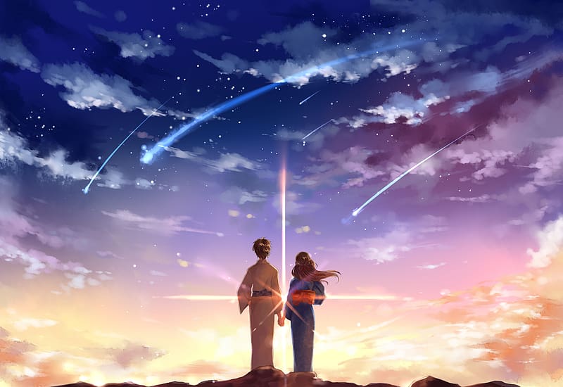 HD wallpaper: kimi no na wa, your name, mitsuha miyamizu, taki tachibana