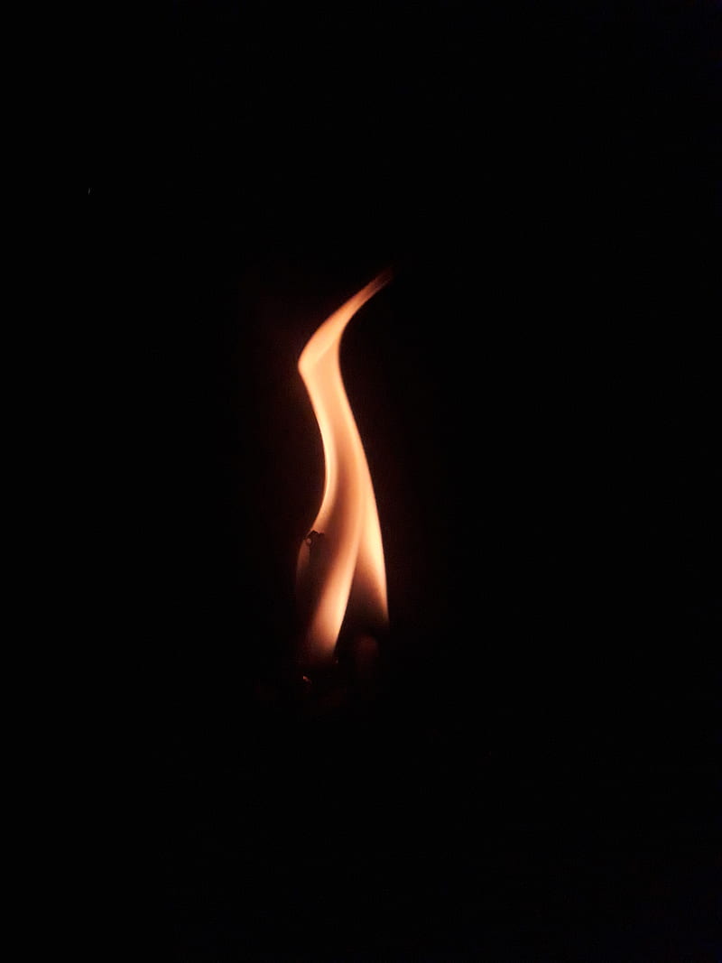 Fire, black, candle, edge, flame nature, realme, red, simple, HD phone wallpaper