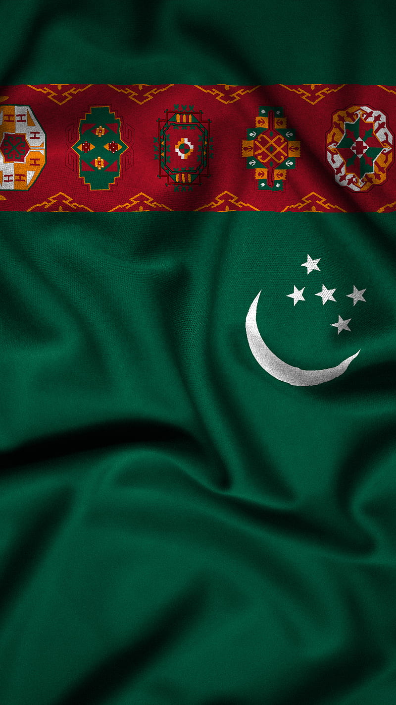 Turkmenistan, Turkmenistan country, Turkmenistan flag, HD phone wallpaper