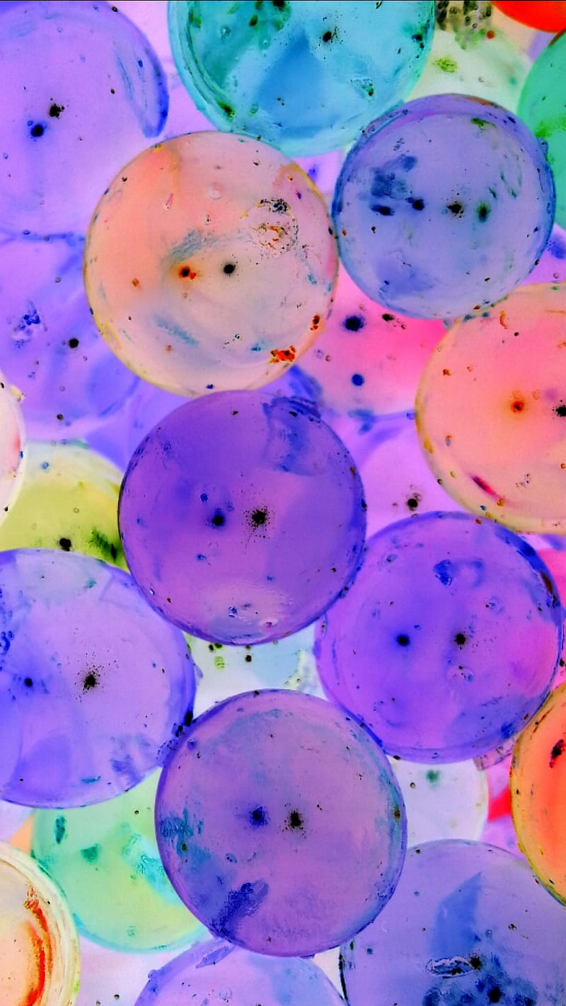 Orbeez, bubbles, colorful, cool, cute, dark, negative, neon, purple, rainbow, simple, HD phone wallpaper
