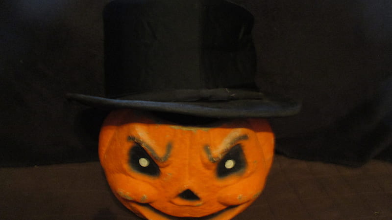 Pumpkin With Head Hat Halloween, HD wallpaper