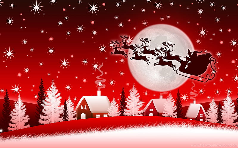 Christmas Day, Graphic, Deers, Gifts, Santa claus, Holiday, HD wallpaper