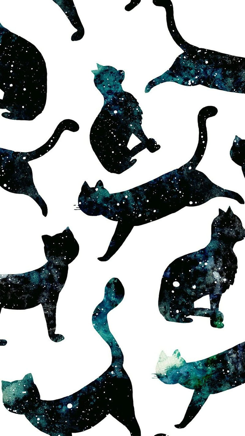 Cats, cat, galaxy, HD phone wallpaper