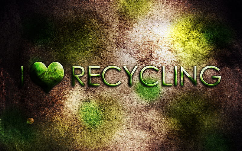 I Heart Recycling, recycling, liquitech, love, i heart, HD wallpaper