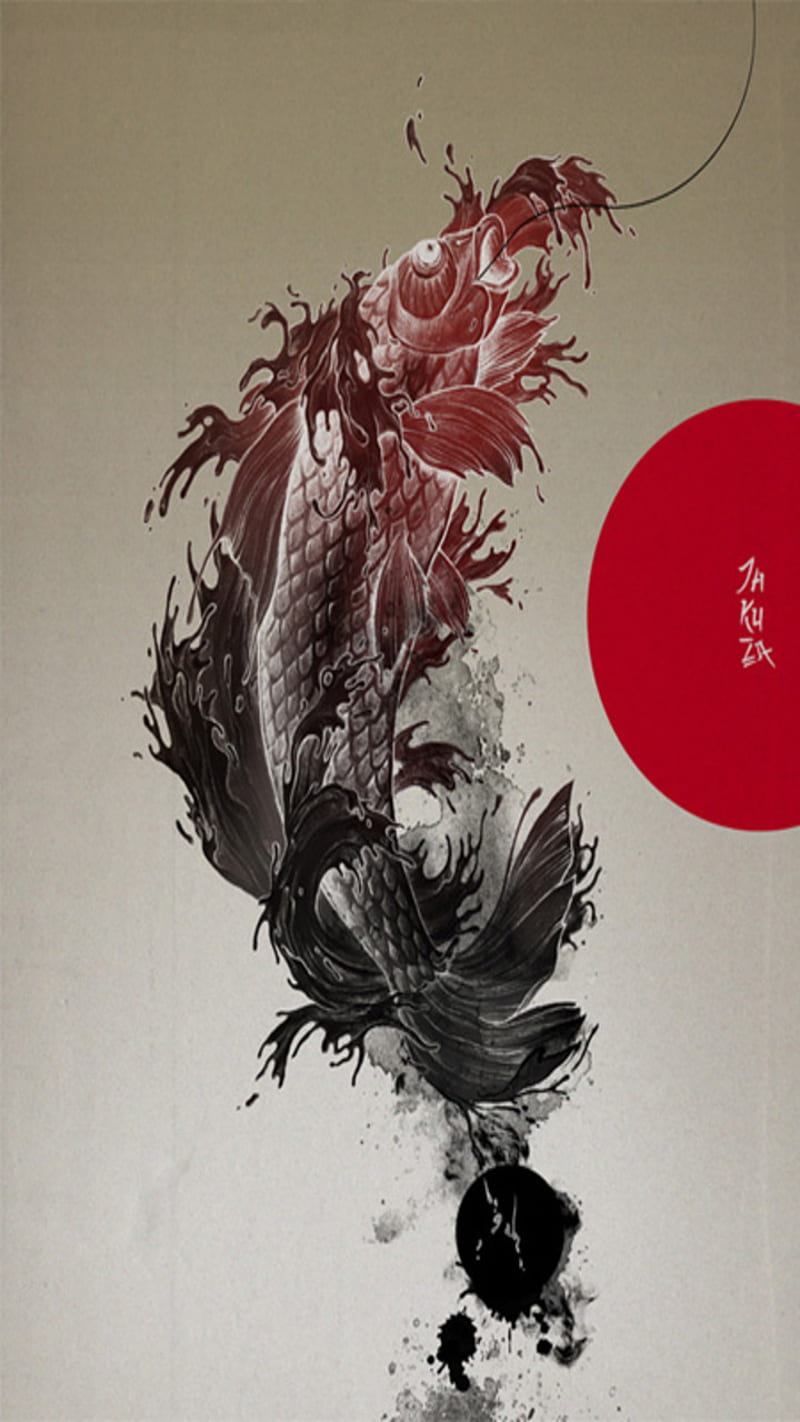 Yakuza Koi, dragon, fish, HD phone wallpaper