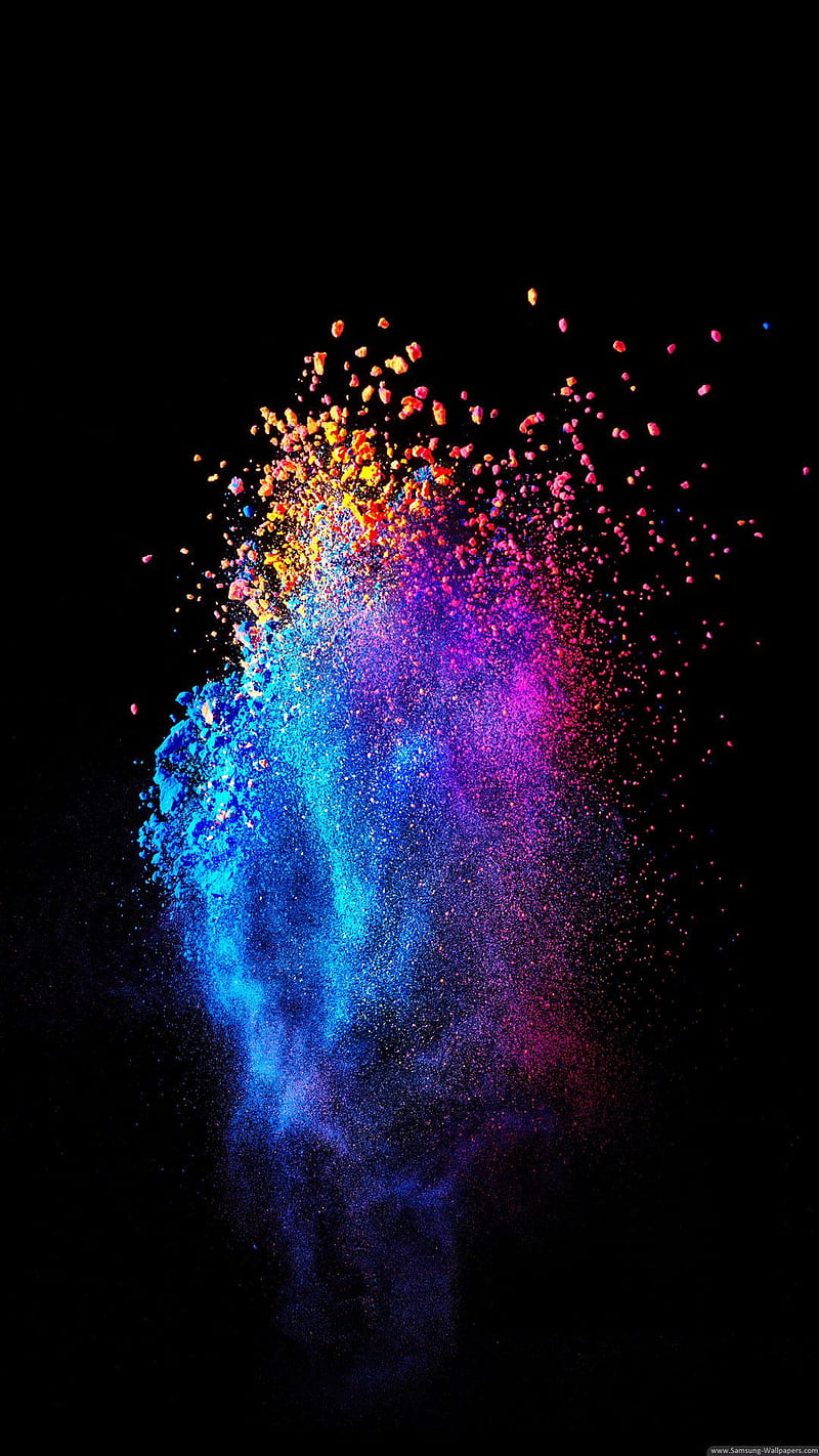 Paint1, rot, neon, edge, blue, color, fireworks, void, bonfire, explosion, space, HD phone wallpaper