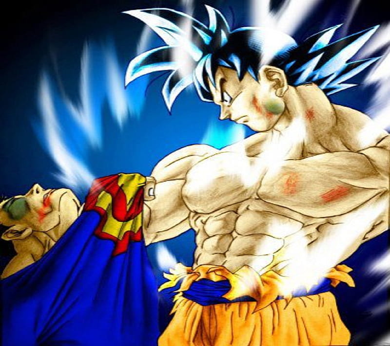 Goku Vs Superman, art, cartoon, HD wallpaper