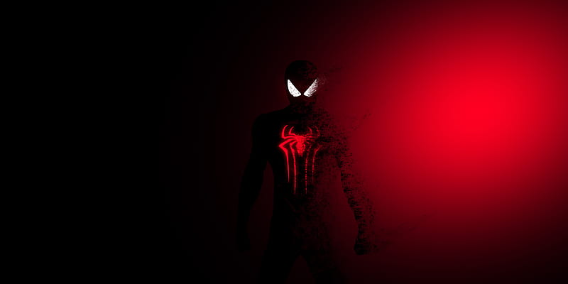 Spiderman Red Burning , spiderman, superheroes, artist, artwork, digital-art, behance, dark, HD wallpaper