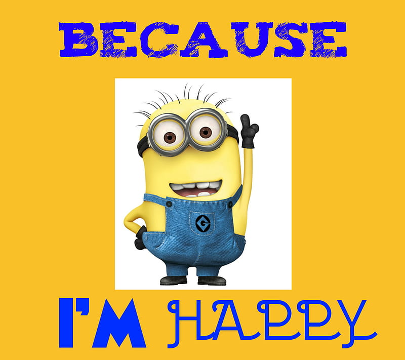 HAPPY, banana, cute, despicable me, minion, movie, yellow, HD wallpaper
