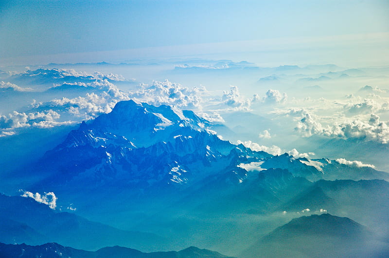 bird's-eye view of mountain rang, HD wallpaper