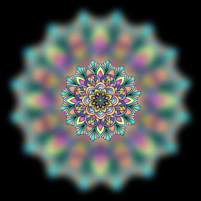  Mandala, flor, Fondo de pantalla de teléfono HD