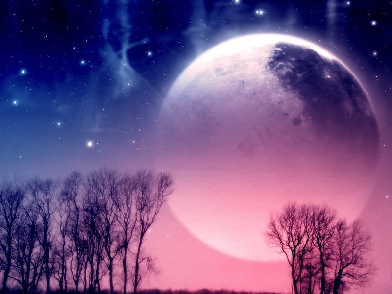 FANTASY MOON GORGEOUS, FANTASY, VIEW, MOON, BEAUTIFUL, HD wallpaper ...