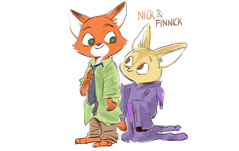 Nick And Finnick, zootopia, movies, animated-movies, cartoons, 2016-movies, artwork, HD wallpaper