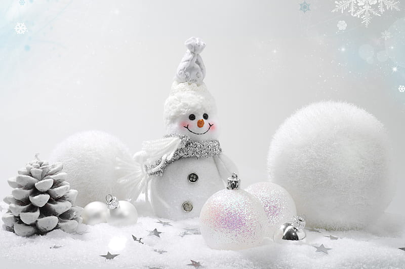 Snow man, globe, man, snow, white, winter, HD wallpaper