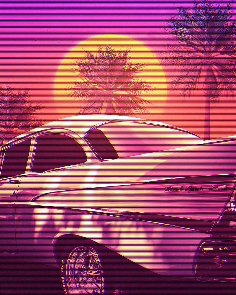 Retrowave, 80s, aesthetic, outrun, vaporwave, vintage, vintage cars, HD  phone wallpaper | Peakpx