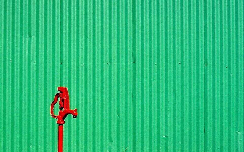green, building, farm, red, pipe, HD wallpaper