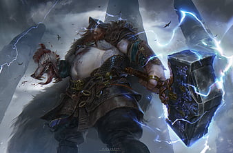 Kratos vs. Thor God of War Ragnarok 4K Wallpaper iPhone HD Phone #3531j