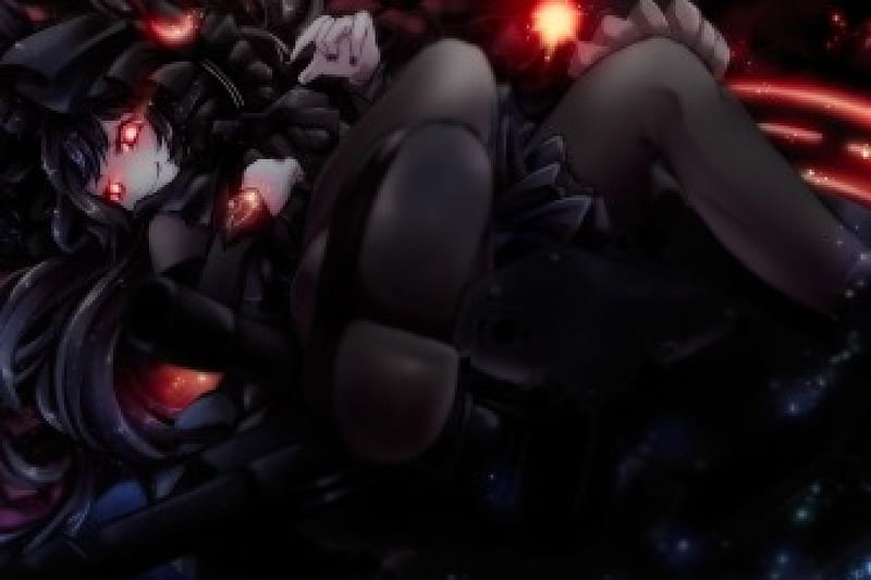 anime demon girl with black eyes