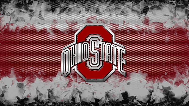 Ohio State Logo In White Red Black Background Ohio State, HD wallpaper