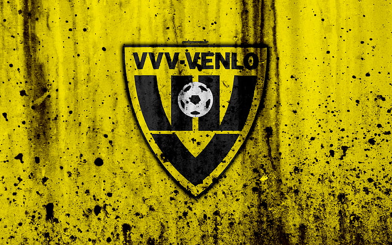 FC Venlo Eredivisie, grunge, logo, soccer, football club, Netherlands, Venlo, art, stone texture, Venlo FC, HD wallpaper