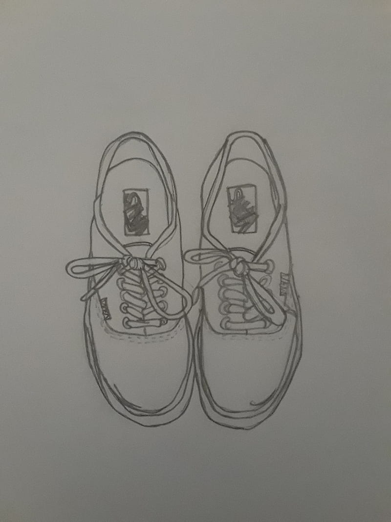 Vans shoes, converse, drawing, sketch, HD phone wallpaper