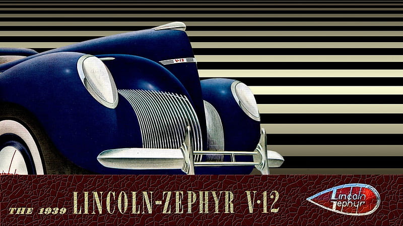 1939 Lincoln Zephyr V-12 cover, advertizing, Lincoln Zephyr, vintage cars, Zephyr, Lincoln, HD wallpaper
