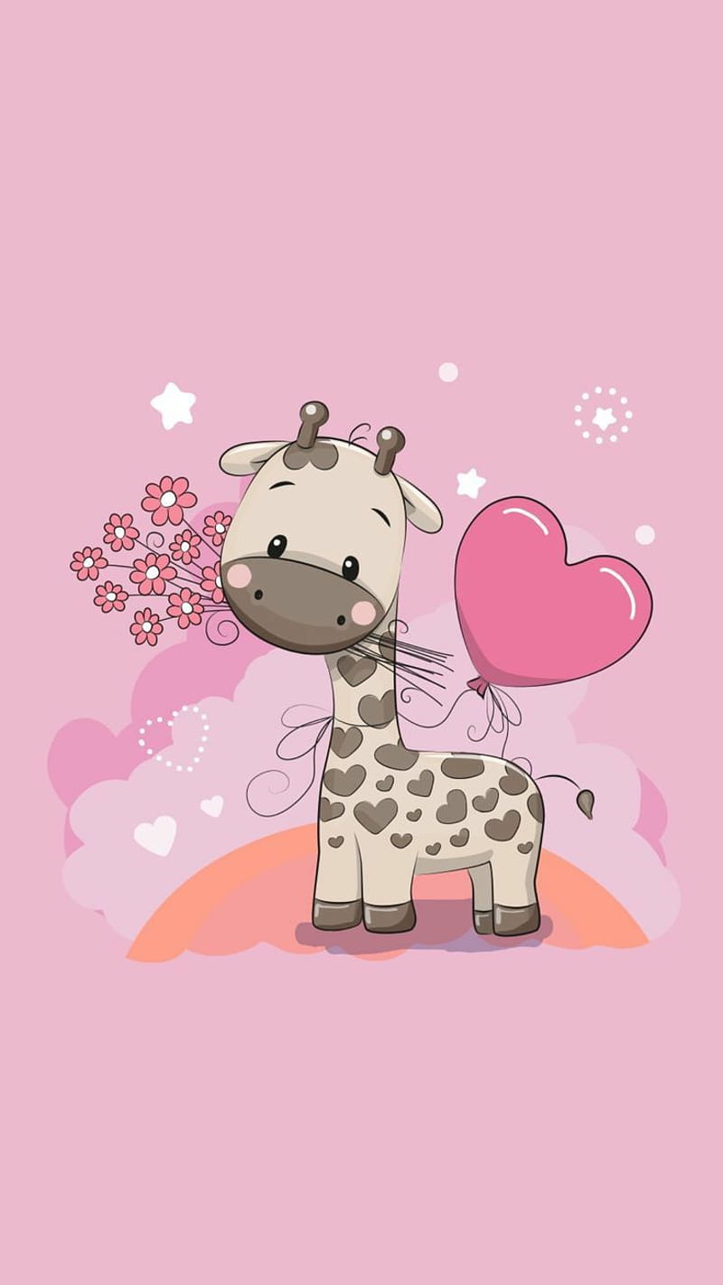 Giraffe , animal, heart, kids, love, HD phone wallpaper