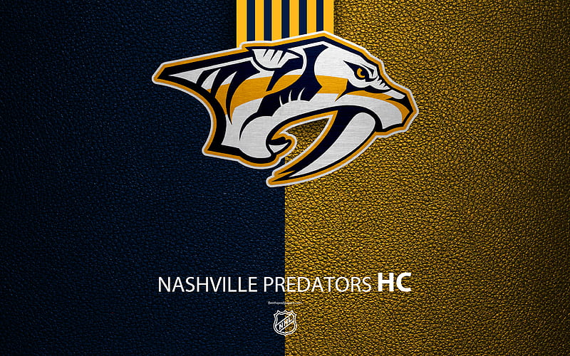 Nashville Predators, HC hockey team, NHL, leather texture, logo, emblem, National Hockey League, Nashville, Tennessee, USA, hockey, Western Conference, Central Division, HD wallpaper