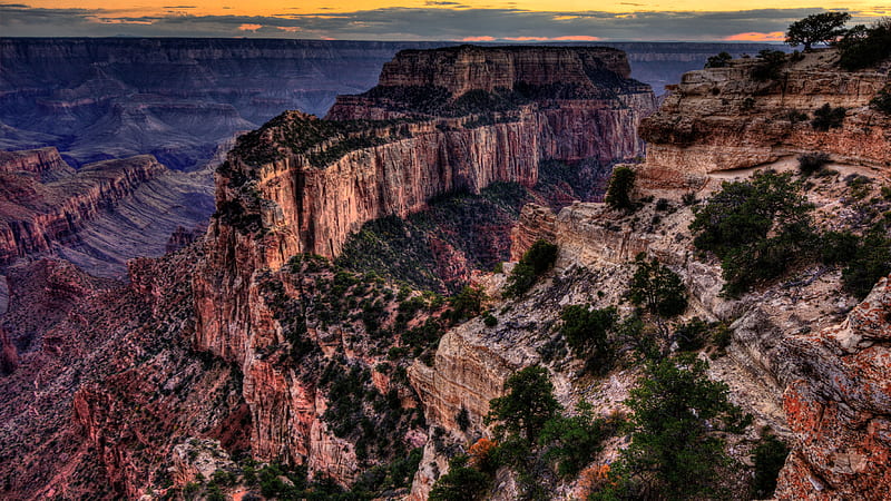 North Rim of the Grand Canyon F USA, National Park, bonito, graphy, Grand Canyon, wide screen, nature, scenery, Arizona, landscape, HD wallpaper