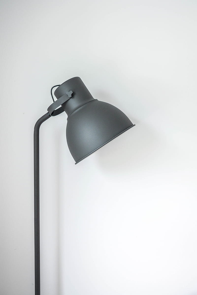 gray desk lamp near white wall, HD phone wallpaper