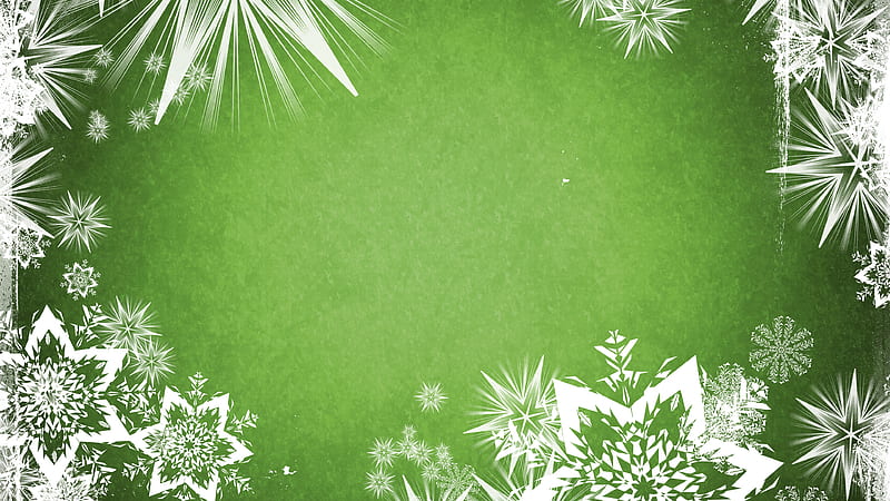 Green Christmas, abstract, christmas, vector, snowflakes, green, HD wallpaper