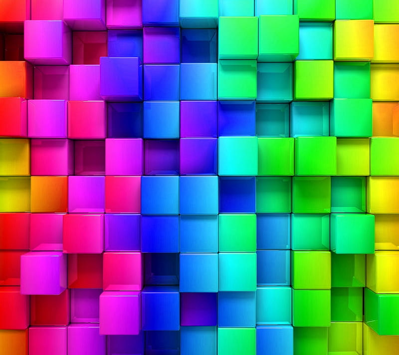 Colorful Cubes, Hd Wallpaper 