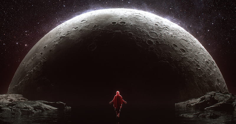 Approaching to the Moon, HD wallpaper