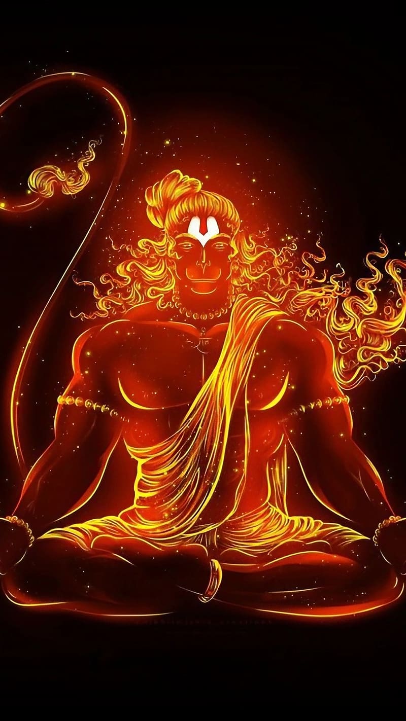 Lord Hanuman, Golden Art Meditating, golden art, lord, god ...