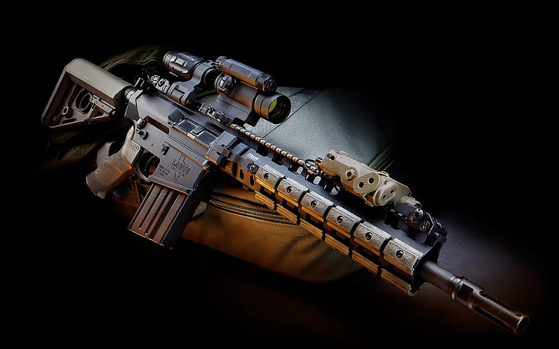 LaRue Tactical LT-762, assault rifle, optical sight, modern weapons, HD wallpaper