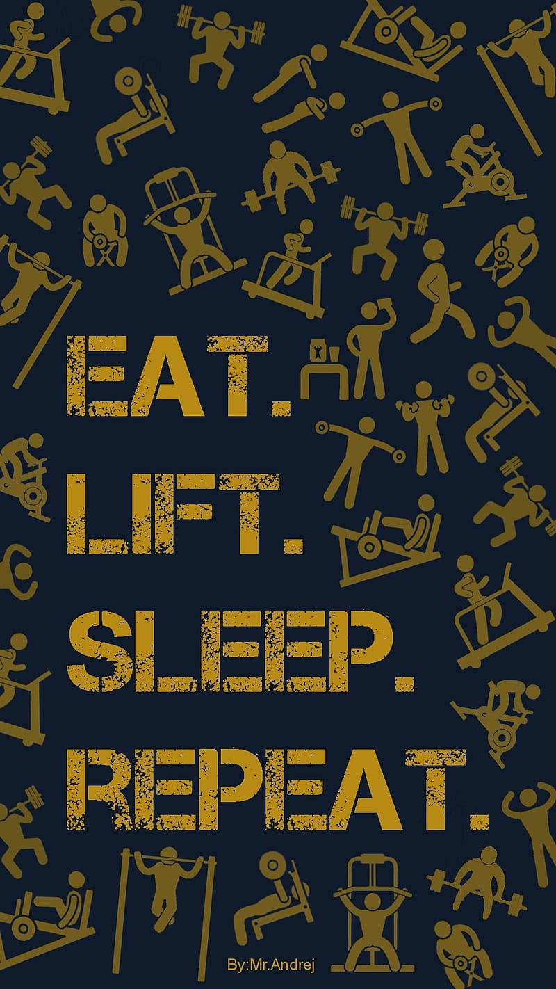 Gym Lover, eat lift sleep repeat, eat, lift, sleep, repeat, HD phone wallpaper