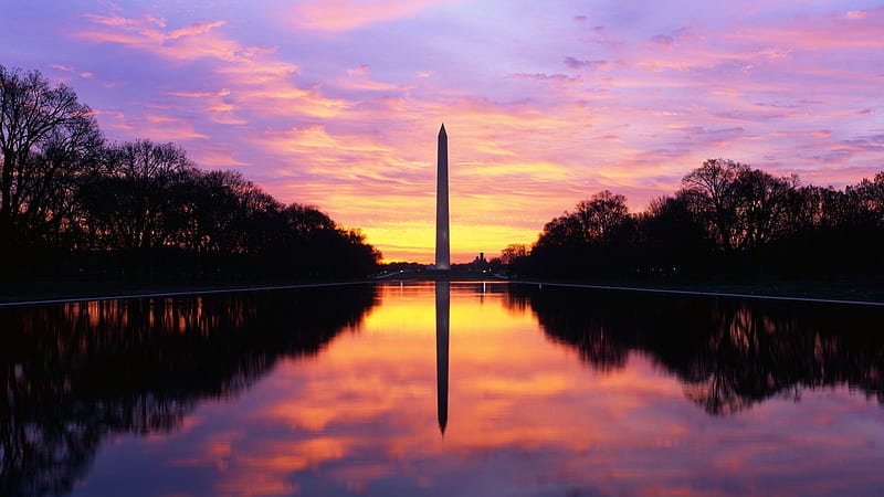 Washington Monument, sunsets, people, nature, technology, other, HD wallpaper