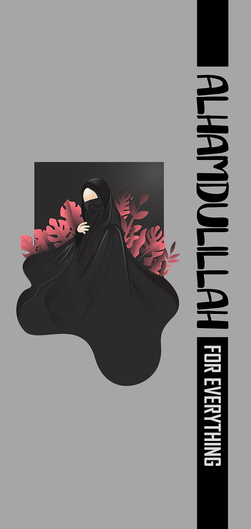 Alhamdulillah , black, cute, dark, girl, hijab, islamic, muslim, niqab, peace, HD phone wallpaper