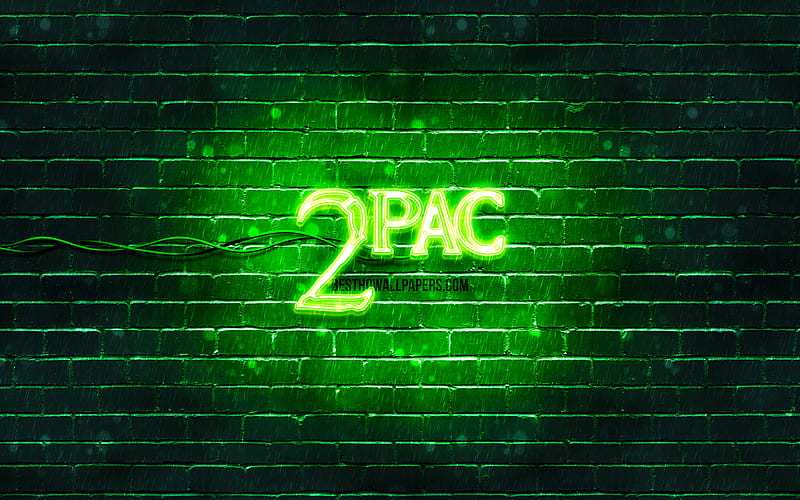 2pac red logo superstars, american rapper, red brickwall, 2pac logo, Tupac Amaru Shakur, 2pac, music stars, 2pac neon logo, HD wallpaper