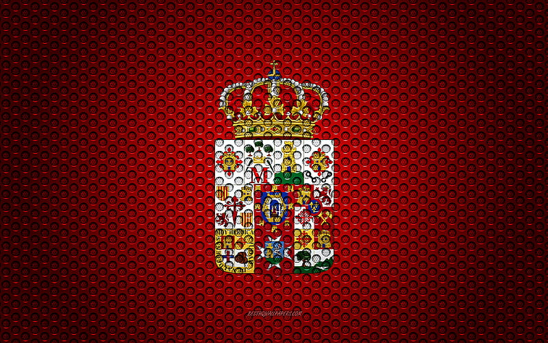 Flag of Ciudad Real creative art, metal mesh texture, Ciudad Real flag, national symbol, provinces of Spain, Ciudad Real, Spain, Europe, HD wallpaper