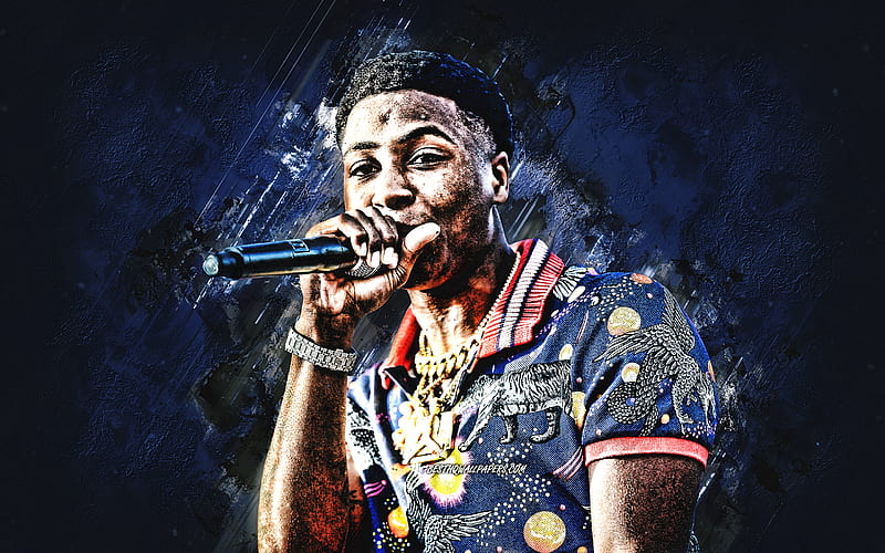 Youngboy Never Broke Again, portrait, blue stone background, american  rapper, HD wallpaper | Peakpx