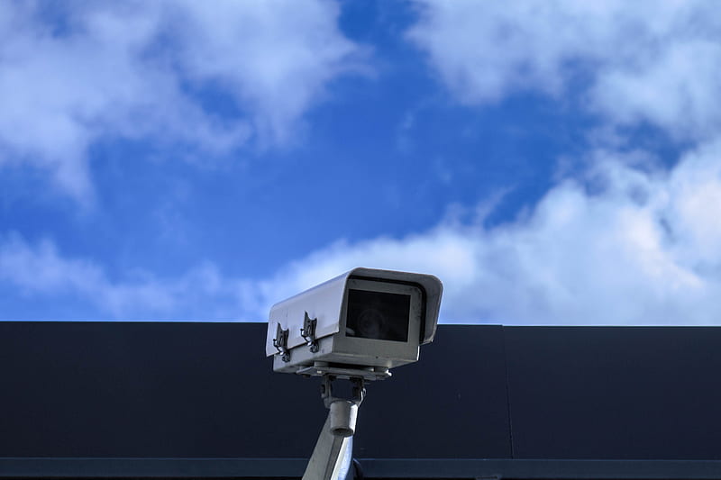 white security camera at daytime, HD wallpaper