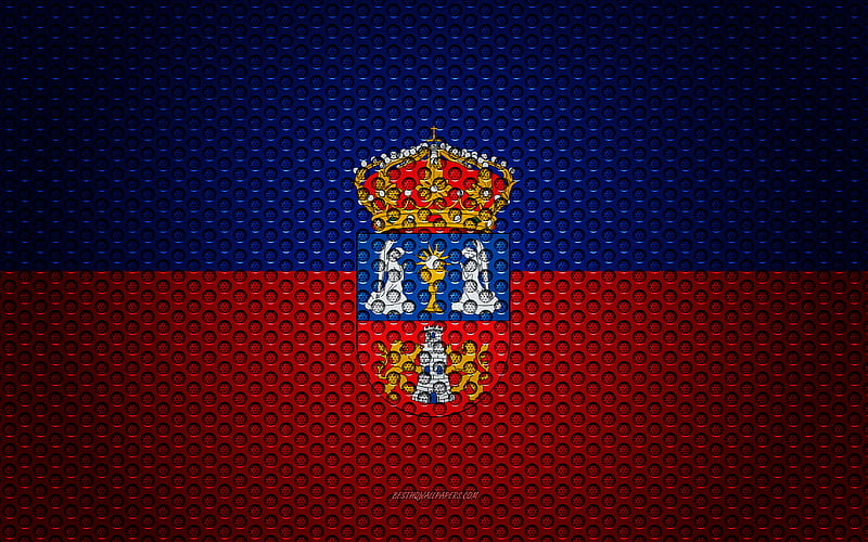 Flag of Lugo creative art, metal mesh texture, Lugo flag, national symbol, provinces of Spain, Lugo, Spain, Europe, HD wallpaper