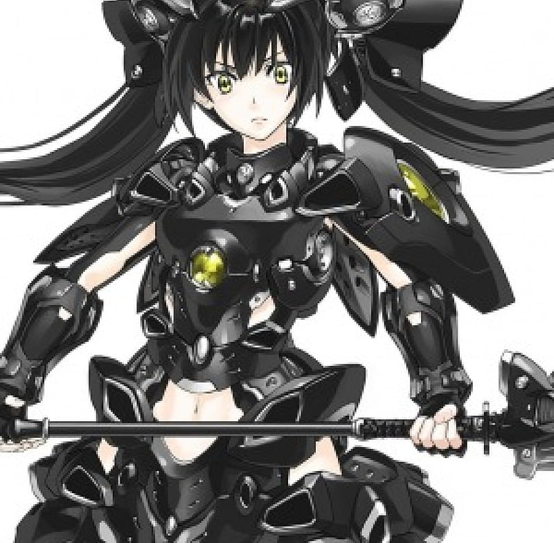 Mecha girl, armor, pretty, mecha, girl, anime, black, HD wallpaper | Peakpx