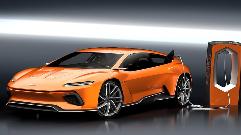 orange, desenho, 2016, electric car, italdesign, gtzero, charging, HD wallpaper