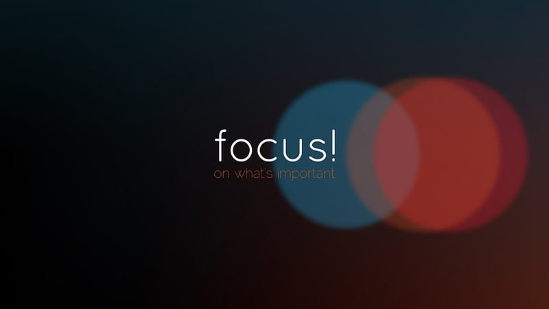 Focus on What's Important, gradient, bokeh, quotes, typography, abstract, HD wallpaper
