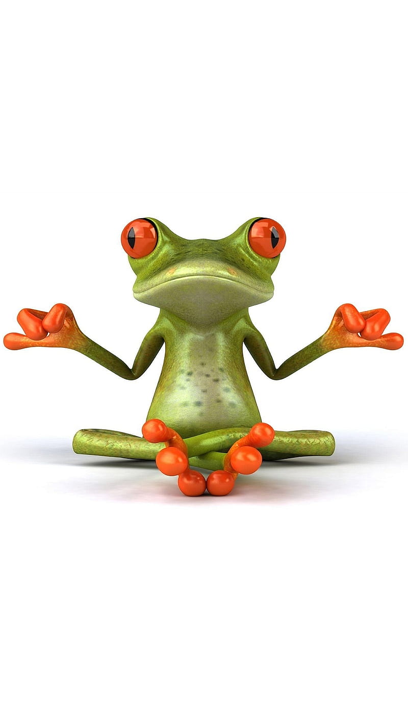 Cute Frog, meditating, yoga, zen, HD phone wallpaper