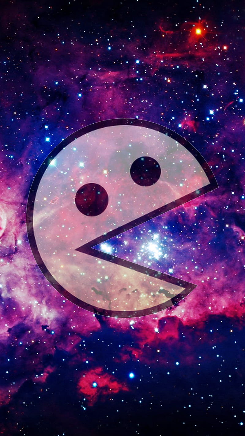 Pac-Man Nebulosa, galaxy, hail grasa, hailgrasa, hipster, nebulosa, pac-man, pacman, sdlg, seguidores de la grasa, HD phone wallpaper