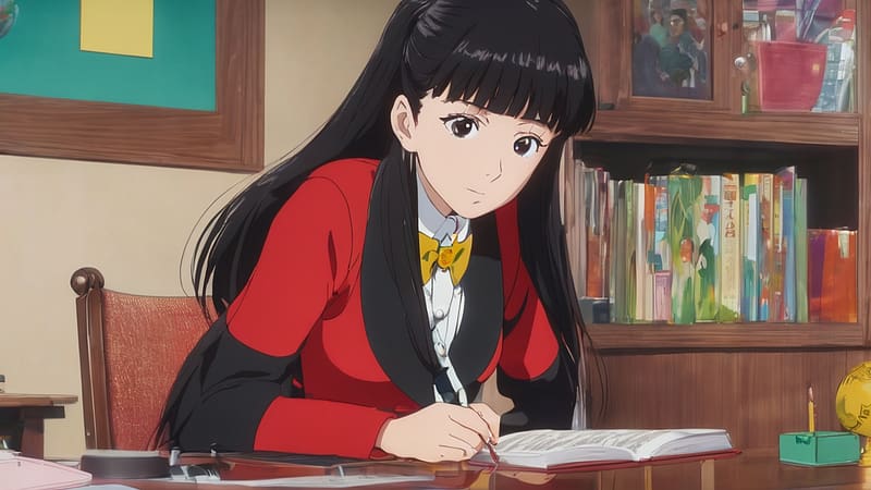 Kakegurui, girl, study, room, HD wallpaper